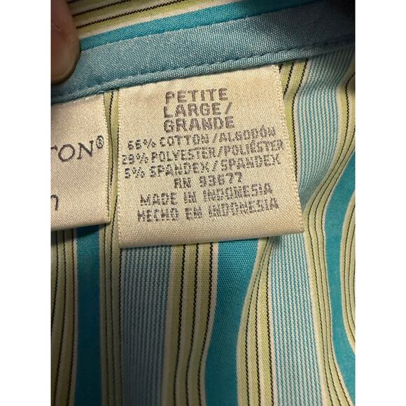 Worthington Vtg Nautical Colorful Retro Stripe Sleeveless Wrap Y2K Stretch Top L - Picture 7 of 8